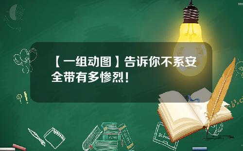 【一组动图】告诉你不系安全带有多惨烈！