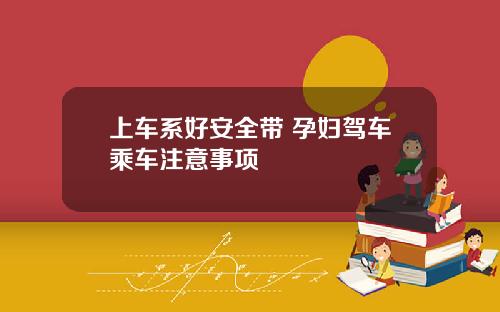 上车系好安全带 孕妇驾车乘车注意事项