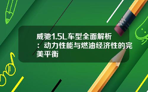 威驰1.5L车型全面解析：动力性能与燃油经济性的完美平衡