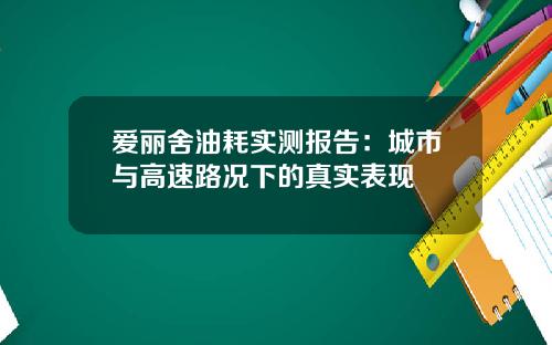 爱丽舍油耗实测报告：城市与高速路况下的真实表现