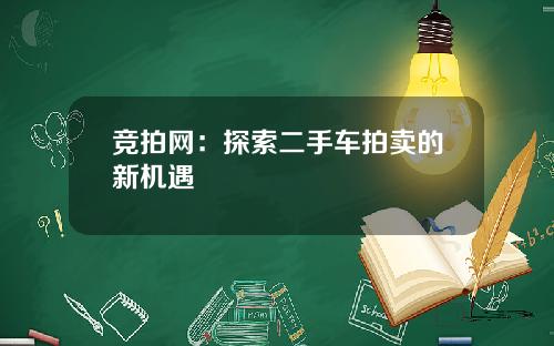 竞拍网：探索二手车拍卖的新机遇