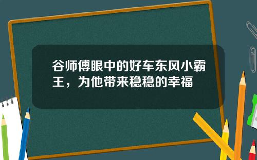 谷师傅眼中的好车东风小霸王，为他带来稳稳的幸福