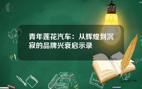 青年莲花汽车：从辉煌到沉寂的品牌兴衰启示录