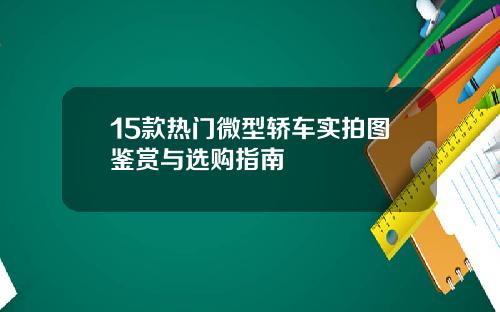 15款热门微型轿车实拍图鉴赏与选购指南