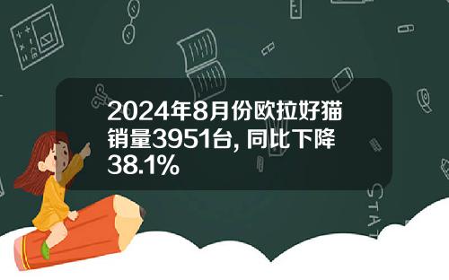 2024年8月份欧拉好猫销量3951台, 同比下降38.1%