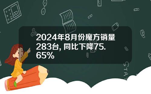 2024年8月份魔方销量283台, 同比下降75.65%